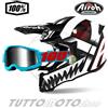 Airoh - 100% Casco da CROSS AIROH Twist 2.0 Mask Matt + Maschera 100% Summit Specchiata