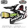 Airoh - 100% Casco da CROSS AIROH Twist 2.0 Mask Matt + Maschera 100% Upsol Specchiata