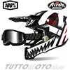 Airoh - 100% Casco da CROSS AIROH Twist 2.0 Mask Matt + Maschera 100% Black Specchiata