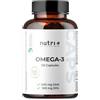 Nutri + Nutri+ Vegan Omega-3-2000 mg di Olio d'Alga altamente dosato con 600 mg di DHA e 300 mg di EPA - Capsule vegane di Omega-3 alta Qualità - Testate in Laboratorio - 120 Caps