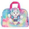 PERLETTI Borsa da Viaggio Bambina con Peluche Unicorno Kawaii - Borsone Bimba Bimbo Morbido Tracolla - Borsa Sport Multicolore Regalo Bambino 3 4 5 6 Anni - Dimensioni 27x41,5x21cm (Borsa da Viaggio)