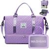 YOUYIKE Borsone da Viaggio Donna, con Scomparto per le Scarpe, 41.8 L Impermeabileborsa Palestra Donna, Borsone Viaggio Weekender, Pieghevole Borsa Viaggio XXL, Borsa Parto Ospedale Mamma (viola)