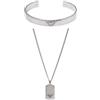 EMPORIO ARMANI Bracciale e Collana da Uomo in Acciaio Inossidabile Argento, Set