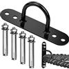 Xiumeso Ancoraggio da Parete, battle rope con Viti, 300kg Staffa in Ferro Nero per Montaggio a Soffitto per Arrampicata, Altalena, Fissaggio per Attrezzatura Sportiva per Cinghie di Sospensione