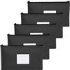 Ehuihuan 5 Pcs Porta Documenti A5, Borsa Banconote Portatile Impermeabile, Borse di File A5 con Cerniera a Finestra, Sacchetti Cartella Busta, Pochette in Pelle per Uomo Donna Fatture Affari Soldi (Set B)