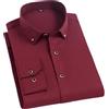 Generic Camicia a maniche lunghe da uomo con gemelli francesi casual da uomo tinta unita bianca slim fit polsino camicie, Rosso, XS
