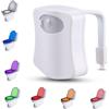 PARENCE. - Illuminazione a LED per servizi igienici/rilevatori di movimento, illuminazione per toilette e bagno/luce notturna con 8 colori diversi, plastica, bianco