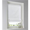 Kutti Tenda a pacchetto Stig in 100% cotone bianco tinta unita, opaca, montaggio senza foratura, con ganci per finestra, larghezza 60 x altezza 140 cm