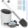 VZCD Scopino per WC Silicone Scopino Bagno e Portascopino WC con Manico in Acciaio Inox Pinzetta Fango Diatomeo Gancio Appiccicoso Sollevatore Copriwater Set Spazzolino WC per Casa e Cucina
