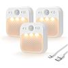 MERTTURM Luce Notturna Sensore Movimento[1 Mese una Carica], Ricaricabile Luce Notturna Bambini, 3 Colori e 3 Modalità e Dimmerazione Continua Luce Led per Corridoio/Scale/Bagno/Camere da Letto, 3 pz