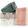 Bocguy 4Pezzi Cassetta Plastica Pieghevoli, Cassette Plastica, Scatola Portaoggetti Pieghevole, Cesto di Stoccaggio Pieghevole, Cestini Portaoggetti per Cucina, Bagno, Ufficio,Camera da Letto(42x28.5x16.5cm)