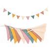 Zouwel Bandierine per Cameretta dei Bambini, in tessuto di mussola di Cotone, Ghirlanda per la Cameretta dei Bambini, Decorazione da parete, Decorazione per la Cameretta dei Bambini (Beige)