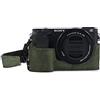 MegaGear Custodia in Vera Pelle compatibilie con Sony Alpha A6100, A6400 - Verde