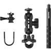 Insta360 ICDINMBBD/B70 - Supporto con cavallotto per moto e bastone invisibile per selfie One X / X2 / X3 / One R/One RS, Nero