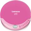 Lenco CD-011PK - Tragbarer CD-Player mit batteriebetriebener Funktion - LCD-Bildschirm - Diskman - CD-Walkman - mit Kopfhörer und integriertem Micro-USB-Anschluss - Rosa