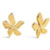 SINGULARU - Orecchini Jasmine. Acciaio Inossidabile con Placcatura Oro 18Kt. Chiusura a Pressione. Gioielli per Donna