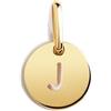 SINGULARU - Mini Medallion Letter. Pendente Iniziale in Argento Sterling 925 con Finitura Placcata Oro 18Kt. Combinabile con Collana. Gioielli da Donna. Lettera J