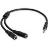 StarTech.com Cavo splitter stereo slim - Maschio 3,5 mm a 2 femmina 3,5 mm