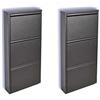 StarMart Scarpiera SalvaSpazio Slim: Set di Due Scarpiere a 3 Ante, Nere| Le Originali | Contengono da 12 a 18 Paia di Scarpe e Stivali (Vedi Video) | in Super Offerta! |Niente da Montare| Garantite 15 Anni