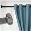 SuoAirNuo Asta telescopica senza fori, 328-377cm Asta estensibile in acciaio inox per tenda doccia per grandi finestre/spazi doccia (Nero 1, 328-377cm)