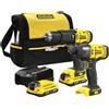 Stanley KIT AVVITATORI A BATTERIA 'SFMCK465D2S-QW' kit 2 pezzi 18V - 2,0 ah Litio