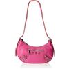 caspio Schultertasche aus Leder, Borsa a Tracolla Donna, Fucsia, Taglia Unica