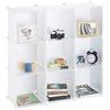 Relaxdays 10021956_49 Scaffale Componibile 9 Scomparti, Divisorio, Plastica, Aperto, Fai da Te, 95 x 95 x 32 cm, Bianco