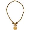 CHANEL Pre-Owned - Collana con pendente Mademoiselle 1995 - Donna - pietre sintetiche/placcatura in oro - Taglia unica - Nero