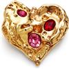 Saint Laurent Pre-Owned - Spilla a cuore con strass - Donna - pietre sintetiche/placcatura in oro - Taglia unica