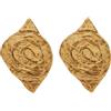 Saint Laurent Pre-Owned - Orecchini a clip Leaf - Donna - placcatura in oro - Taglia unica