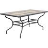 MIlani Home VENTUS - tavolo da giardino in ferro con piano in mosaico 90 x 160 rettangolare