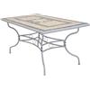 MIlani Home VENTUS - tavolo da giardino in ferro con piano in mosaico 90 x 160 rettangolare