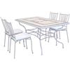 MIlani Home VENTUS - set tavolo in alluminio e teak cm 160 x 90 x 74 h con 4 sedie Ventus