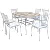 MIlani Home VENTUS - set tavolo in alluminio e teak cm 160 x 90 x 74 h con 6 sedie Ventus