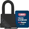 ABUS Lucchetto in Ottone 70/35 - Resistente alle Intemperie - Corpo in Ottone - Rivestimento in Plastica Antiurto - Livello di Sicurezza 4 - Nero