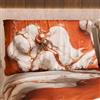 PETTI Artigiani Italiani MARBLELIZED - Coppia Federe Cuscino Letto 50x80 Stampate Fronte/Retro, Federe Copricuscini, Coppia Federe Eleganti Effetto Marmo Terracotta, Idea Regalo, 100% Made in Italy