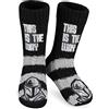 Disney The Mandalorian Calze Uomo - Calzini a Pantofola Antiscivolo Baby Yoda (Nero/Grigio)