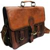 Fatto a mano Borsa a tracolla vintage in pelle messenger 22" valigetta per laptop da uomo