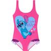 Disney Costume da Bagno Piscina Bambina, Costume Intero, Costume Mare Bambina Set (Rosa/Blu Stitch, 5-6 Anni)