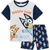 BlueY Pigiama Bambina Corto, 2 Piece Morbido e Traspirante Pigiami Bambini Set (Grigio Blu, 5/6 Anni)