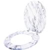Anika 92499 - Sedile WC effetto marmo, cerniere cromate, facile installazione, 43 x 37,5 cm, a cupola