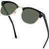 KANASTAL Occhiali da Sole Verdi Uomo Donna Polarizzati Quadrati Vintage Classici Retrò UV400 Mezza Montatura Metallo Green Sunglasses Men Women per Pesca Guida -Verde Scuri