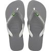 Havaianas Brasil Mix, Infradito Unisex - Adulto, Steel Grey/White/White, 39/40 EU