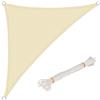 WOLTU Vela ombreggiante 3x3x4.25m in HDPE 180 g/m² Traspirante Tenda a Vela Parasole Triangolare Protezione Solare Respirante Anti UV Giardino Esterni Beige