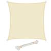 WOLTU Vela ombreggiante 3x3m in HDPE 180 g/m² Traspirante Tenda a Vela Parasole Quadrato Protezione Solare Respirante Anti UV Giardino Esterni Beige