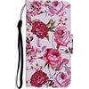 VQWQ Custodia per Samsung Galaxy A40 - Portafoglio Custodia in PU Pelle Pittura Colorata Con Cordino Caso Libro Antiurto Flip Wallet Cover per Samsung Galaxy A40 [Gatto] -Fiore i