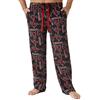 Marvel Avengers Pantaloni Pigiama Uomo Comoda Pantalone Cotone - Regalo Uomo e Ado (Nera/Rosso Deadpool, XL)
