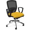 LEYFORM poltrona da ufficio SPRINT RE con braccioli fissi, base alluminio lucido e parti in plastica nere - 179282R-F/RT