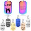 Generic Medaglietta per animali domestici double-face, personalizzabile con 10 forme e 6 colori, in acciaio inox, personalizzabile (rettangolare)