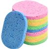 Catime 10 Pcs Spugnette Pulizia 10,5x8cm, Cosmetico Spugna Cellulosa, Viso Struccante Detergente Spugne Pads Riutilizzabile, Lavaggio Esfoliazione Pulizia, Non Irritanti (8mm, Multicolore)